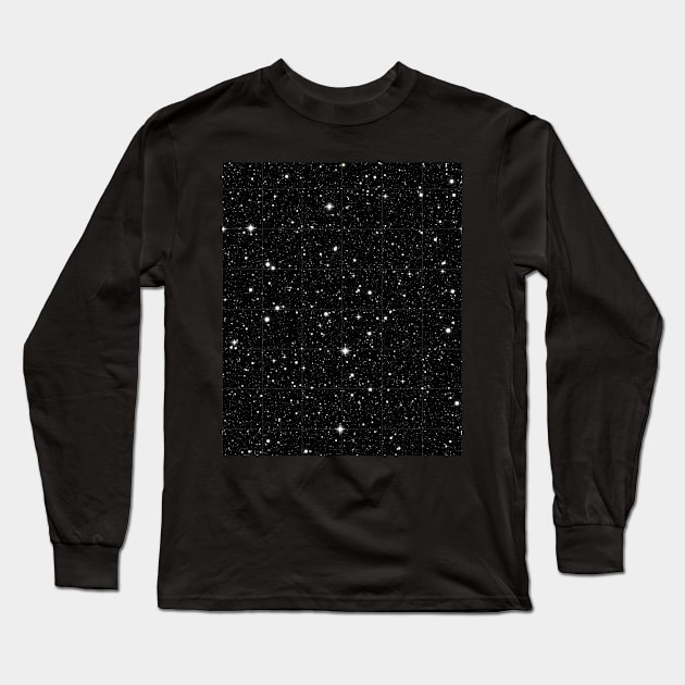 Black Sky With Stars Long Sleeve T-Shirt by Abstractdiva